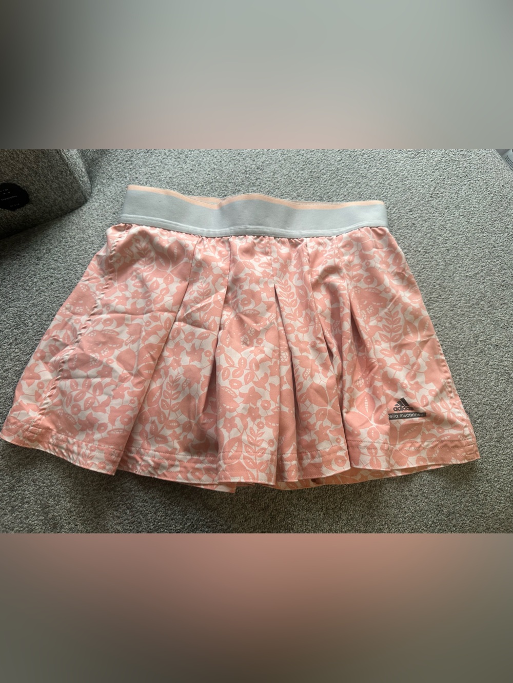 Adidas Stella McCartney Pink Floral Tennis Skort Pleated Athletic Golf Skirt